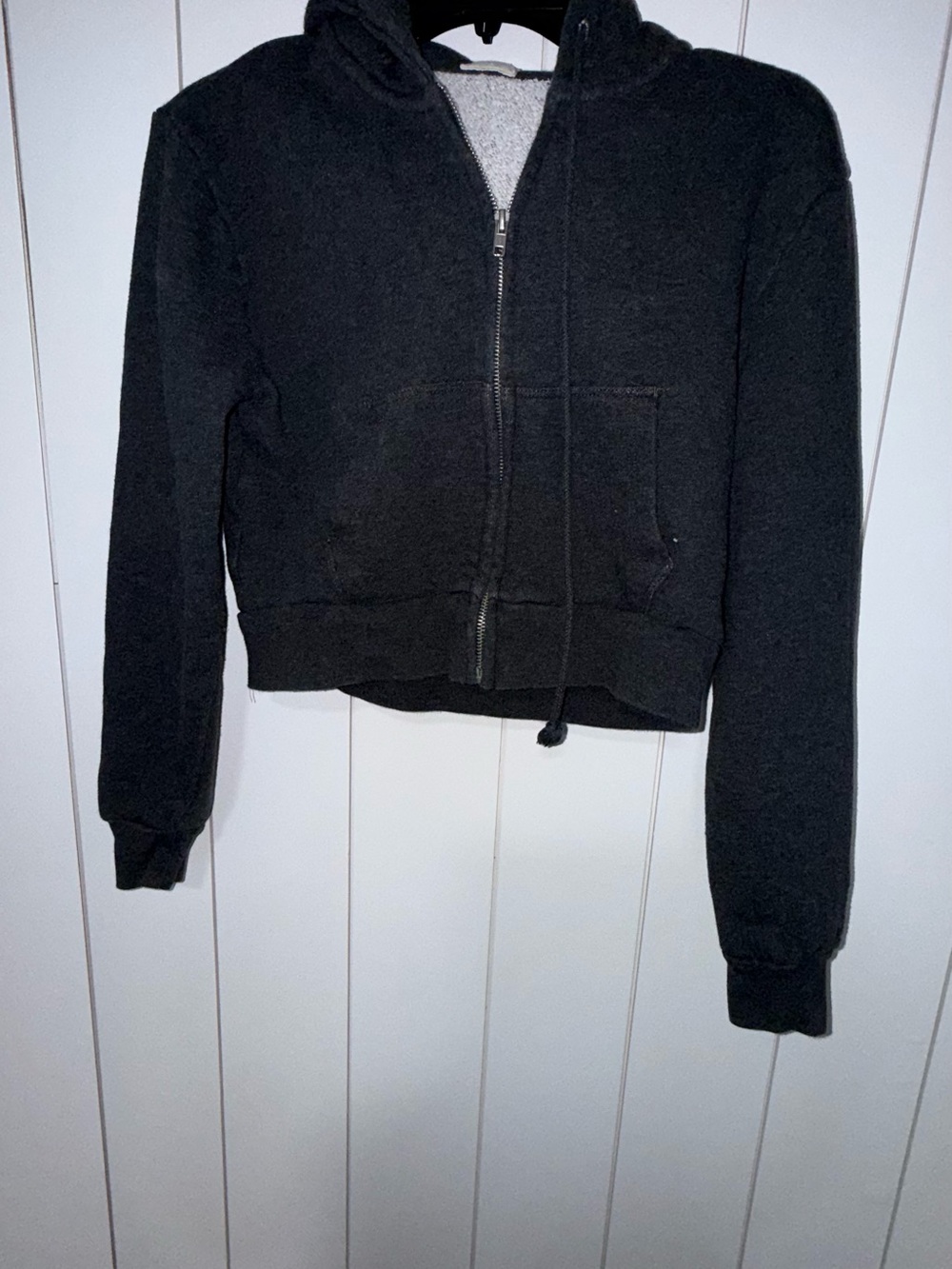 Brandy Melville Charcoal Gray Zip Hoodie